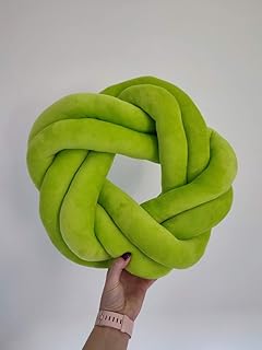 Knot Pillow, Lime Green Pillow, Modern Knot Pillow, Lime Green Knot Pillow, Knot Cushion, Lime Green Flat Pillow, Decorative Cushion