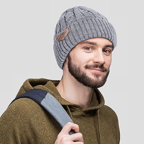 Image of Loritta Winter Hats for Men, 3 PCS Fleece Beanie Scarf Gloves Set