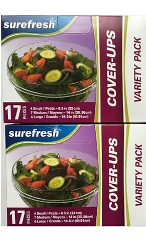 image for SureFresh Reusable Stretch to Fit Food Covers, Variety Pack Cover-ups 