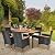 VINGLI 7 Pieces Patio Dining Set, Wicker Outdoor Dining Set for 6 Patio Furniture Set with Acacia Wood Table Outdoor Table and Chairs for Garden and Yard