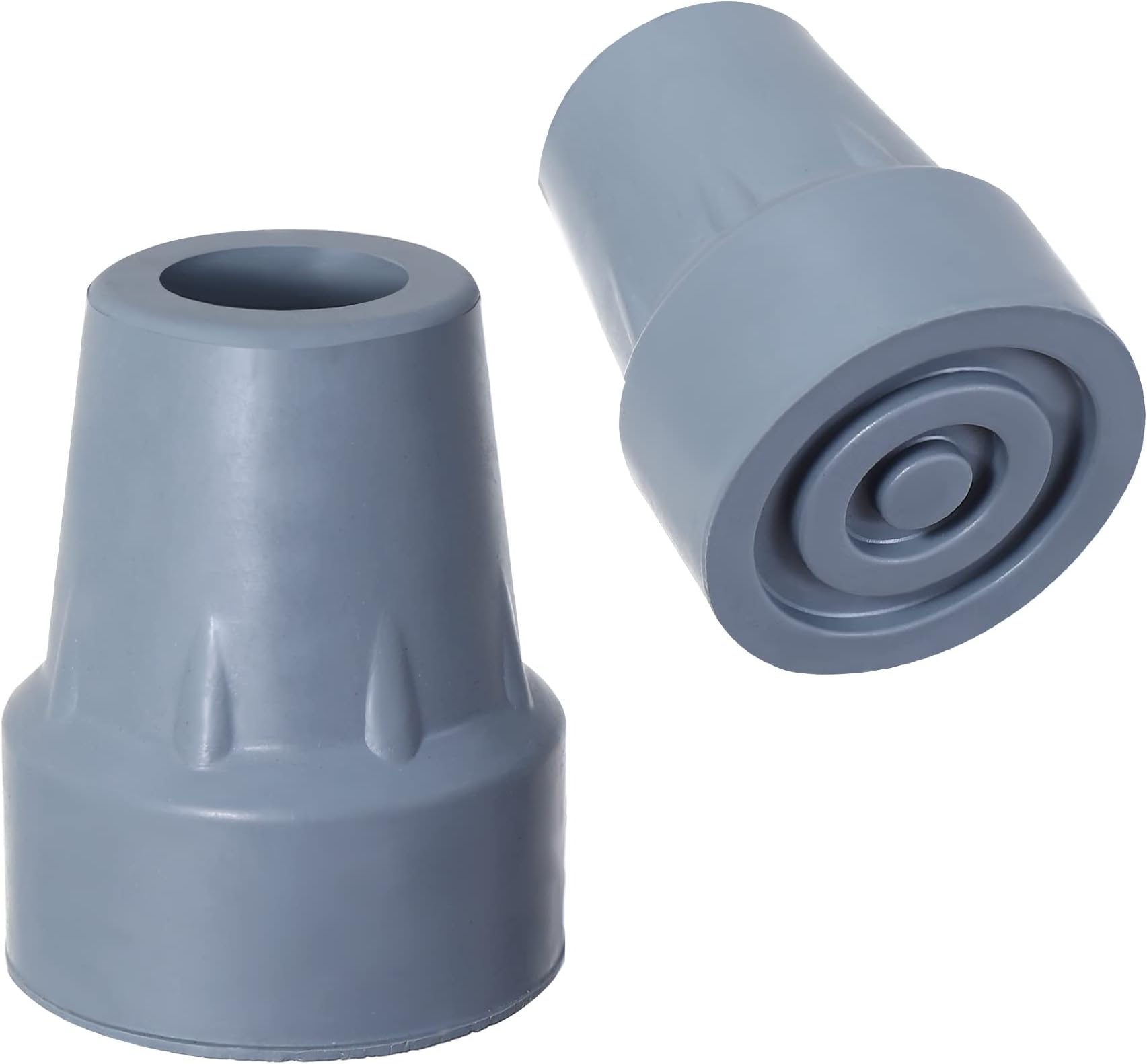Cane Tips 3/4 Inch Heavy Duty Rubber Cane Tips Replacement 2 Pack, Gray