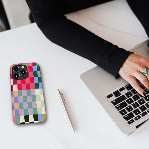 Miniatura 7 de SEized Funda compatible con iPhone 14 Pro Max, funda colorida de tablero de ajedrez para niñas, mujeres, niños, hombres, funda protectora de