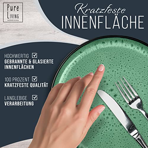 Steingut Geschirrset 6 Personen Ibiza 24-tlg. TEST SEHR GUT – Steingut Geschirr Set für Spülmaschine und Mikrowelle - Teller Set - Tafelservice Kombiservice von Pure Living... – Bild 4