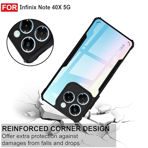 Image of Zapcase Back Case Cover for Infinix Note 40X 5G | Compatible for Infinix Note 40X 5G Back Case Cover | Clear Case with Camera Protection | (TPU + PC | Matte Black)