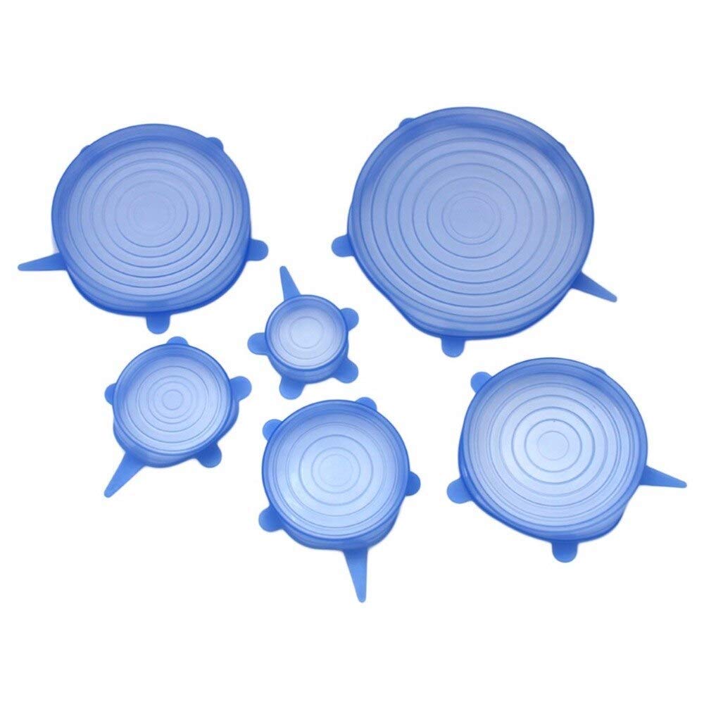 VK MART 6PCS/Set Food Grade Silicon Lids Stretch Lids Universal Lid-bowl Pan Cooking Pot Lid silicon Cover travel picnic packing.