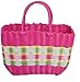 JJJ Gemüsekorb Einkaufen Kunststoff gewebt Lagerung Tragbarer Korb Haustierbad Badekorb Einkaufen Picknick Obst Picking (Color : Pink, Size : L)