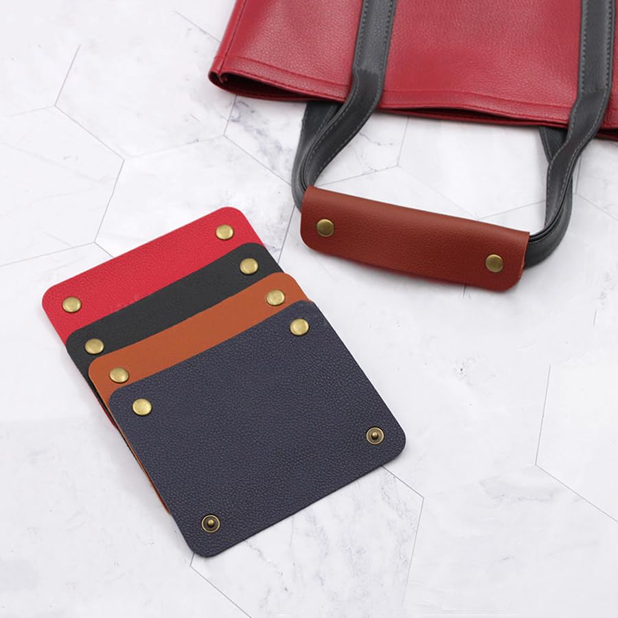 2Pcs Handbag Handle Leather Wrap Cover Purse Wallet Bag Handle Protectors Luggage Bag Grip Protector Saddle for DIY Craft Strap Making Supplies Brown - Image 4