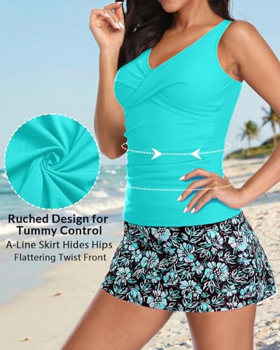 Image of Talisea Womens Tankini Bathing Suits with Skirt Two Piece Tummy Control Swimsuits Ladies Swimwear