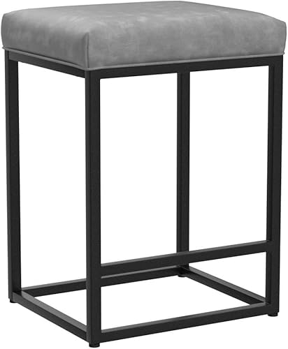 Miniatura 40 de MAISON ARTS Juego de 3 taburetes de bar de 24 pulgadas de altura de mostrador para encimera de cocina, taburetes de bar modernos tapizados 3 pcs