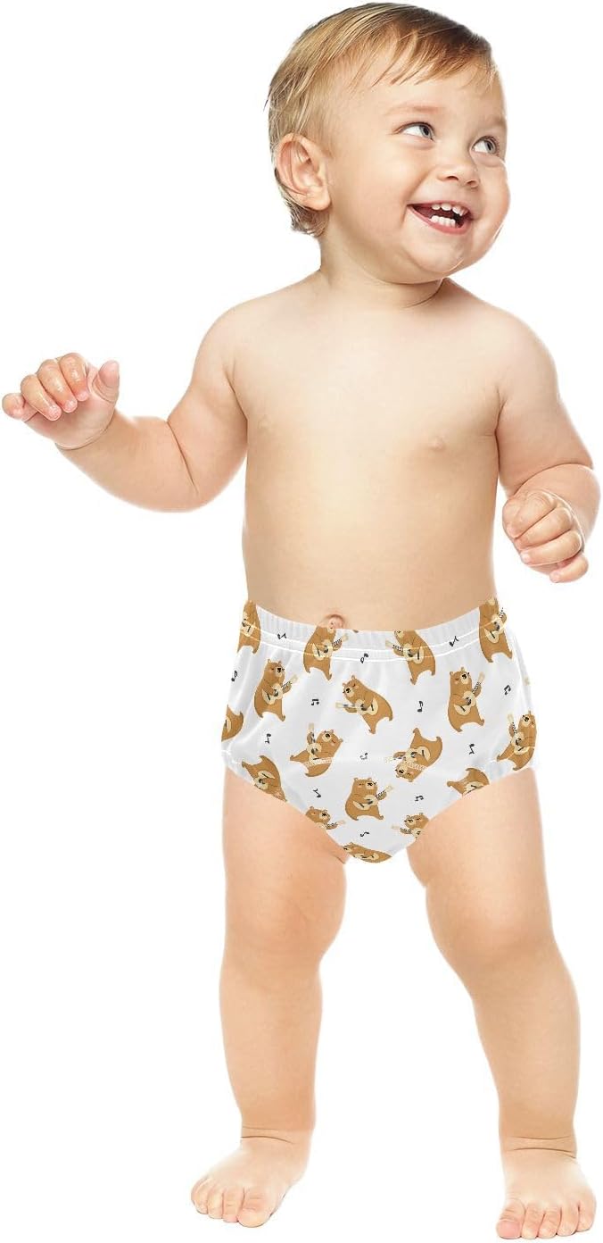 Bear Guitar Potty Training Underwear 3 Packs Soft Toilet Training Pants for Toddler Girls Boys 4T