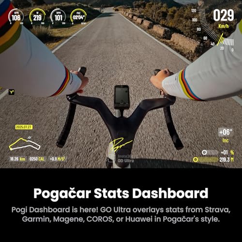 Image of Insta360 GO Ultra Tadej Pogačar Edition - Small 4K Vlogging Camera, Hands-Free, POV Cam, 1 /1.28 inch Sensor, 53g Lightweight, 156 FOV, 200 Min Battery Life, Magnetic Wearable Action Camera for Cycling