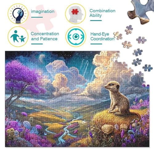 Rompecabezas de 1000 piezas para adultos diseño Elefante Colorido de 52x38 cm 3