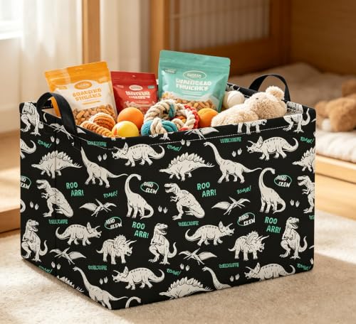 Image of Rectangle Storage Basket,Collapsible Storage Bin,Books Box,Gift Basket(Dinosaur)