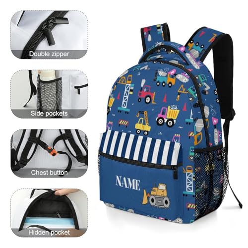Custom Cartoon Car 2 Piece Backpack Set for Kids Boys Girls Add Name Text Personalized School Bag Lunch Box Customized Book Bag4