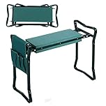 Easy Shopping Garden Kneeler and Seat with Tool Pouch, 2-in-1 Soft Foam Kneeling Pad Foldable Gardening Bench portable,Lightweight Gardening Stool Bench for Gardening