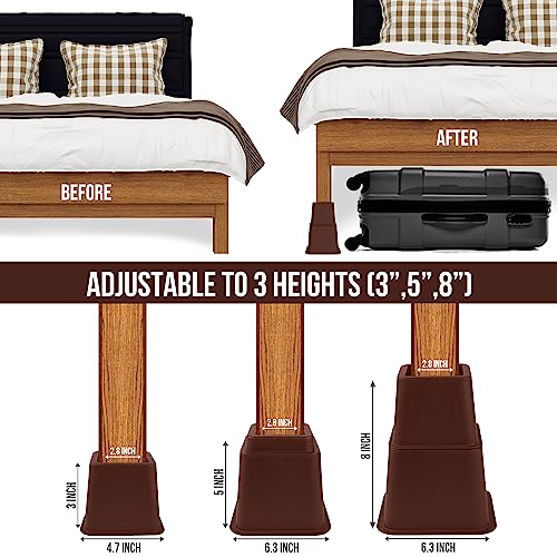 image for Utopia Bedding Adjustable Bed Furniture Risers - Elevation in Heights 