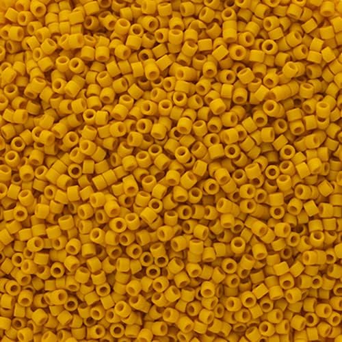 Miyuki Delica 11/0 - Frosted Glazed Yellow Canary Matte DB2284 - 250gms Bag of Japanese Glass Beads Bulk Bag of Japanese Glass Beads