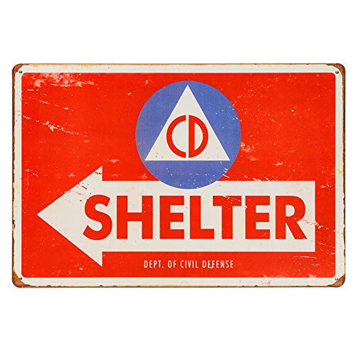 yunuo Vintage Garage Sign SHELTER Poster Targhe decorative per pareti in metallo