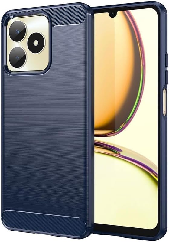 Image of NPRC Hybrid Ultra Slim Protective Case TPU Non-Slip Carbon Fiber Texture Shockproof Case Cover for Realme GT 7 PRO - Blue