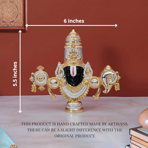 Image of 999 Silver Plated Balaji Idol | 6-Inch Lord Venkateswara Swamy Statue for Devotional Vastu Home Decor | Pooja Room Mandir Showpiece & Ideal Religious Gift for All Occasions