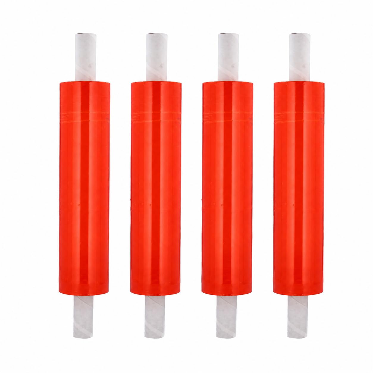 PSBM Lot de 4 rouleaux de film étirable orange foncé avec poignées, 50,8 cm x 304,4 m, calibre 80, film rétractable de résistance industrielle pour le déménagement, l'emballage et l'expédition