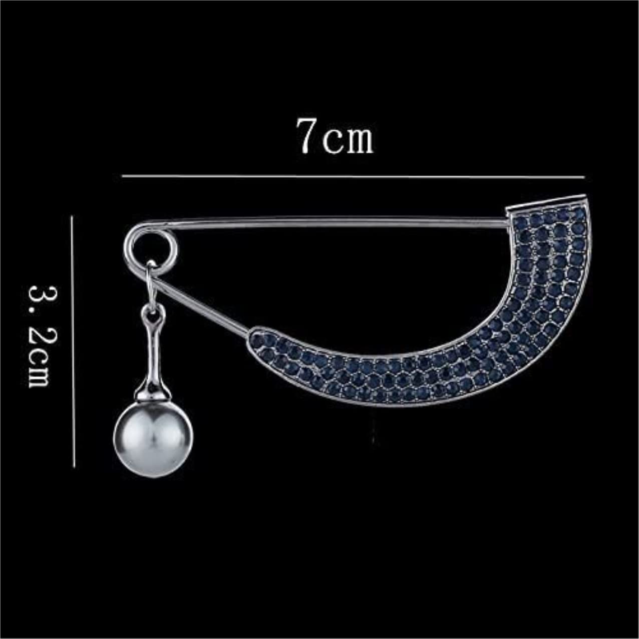 Brosche Anstecker Kristall Strass Gebogene Perle Anhänger Metall Strickjacke Mantel Pin Schal Schnalle Zubehör Schmuck Damen(Gold)