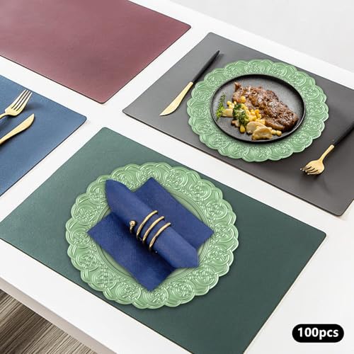 100 platos verdes plásticos decorativos redondos de 13 pulgadas miniatura 3