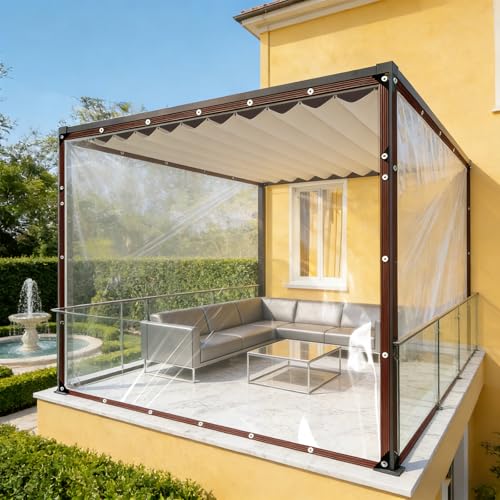 Lona transparente impermeable 140 x 780 cm multiusos resistente al polvo 2