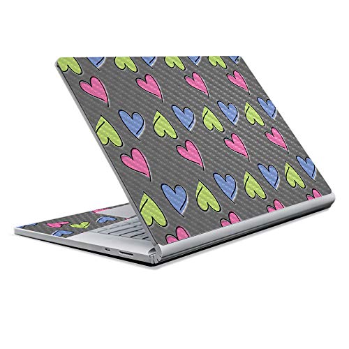 Image of MightySkins Carbon Fiber Skin for Microsoft Surface Book 2 13 inch (2017) - Girly,Protective, Durable Textured Carbon Fiber Finish,Easy to Apply, Remove, and Change Styles,