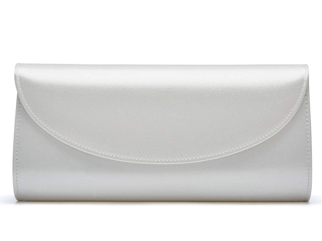 Rainbow ClubHandbag Celina - ladies' bridal bag/clutch bag, ivory/cream, satin, Ivory/Cream, S