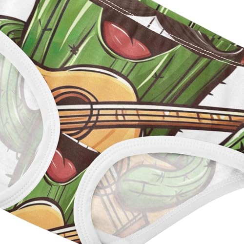 Funny Cactus Guitar Player Cute Panties Girl Toddler Underwear Floral Cotton Animals Briefs Undies Kids 2t4