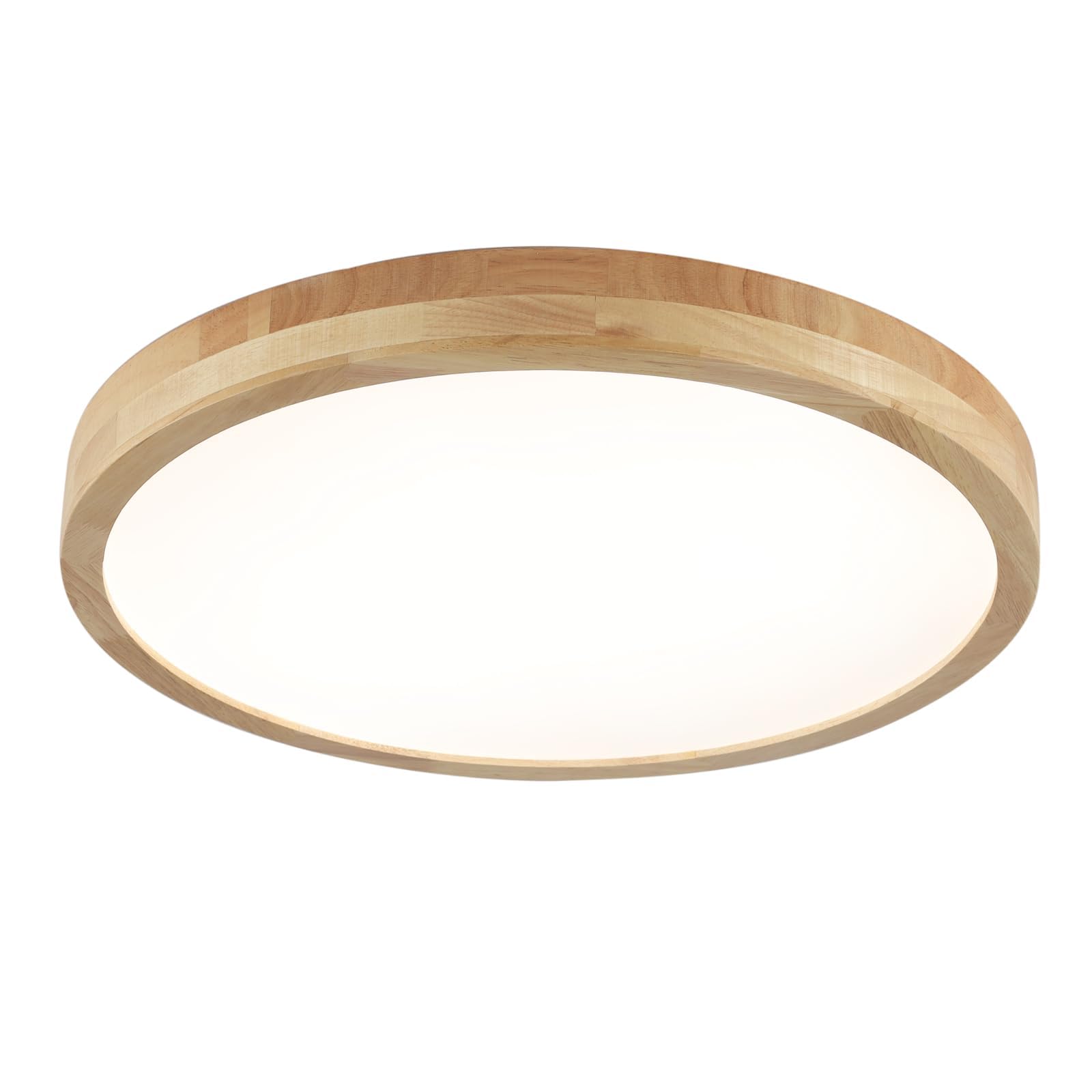 Plafoniera A LED In Legno Schindora - 28W, Dimmerabile, 40cm Ø, 3000-6000K, Con Telecomando - Foto 14