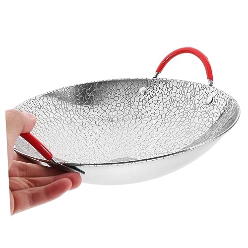 Wok de acero inoxidable con doble asa y superficie antiadherente miniatura 3