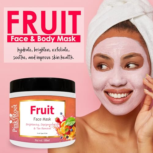 Image of Pink Root Mix Fruit Cream Mask 100ml, Enriched with Vitamin E, Aloe Vera Extract for Removing dead cells & Nourishing Skin