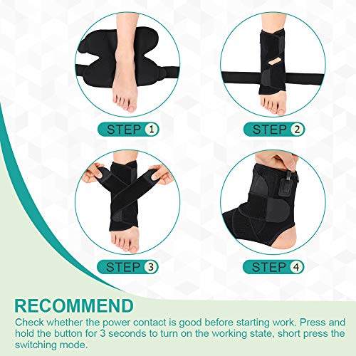 VINGVO Heated Ankle Brace Wrap - Hot Therapy Foot Wrap with 3 Level Controller for Stabiling Ligaments, Soothe Achy Feet, Reduce Swelling, Pain Relief for Sprains, Arthritis, Torn Tendons,Black VINGVO Heated Ankle Brace Wrap - Hot Therapy Foot Wrap with 3 Level Controller for Stabiling Ligaments, Soothe Achy Feet, Reduce Swelling, Pain Relief for Sprains, Arthritis, Torn Tendons,Black