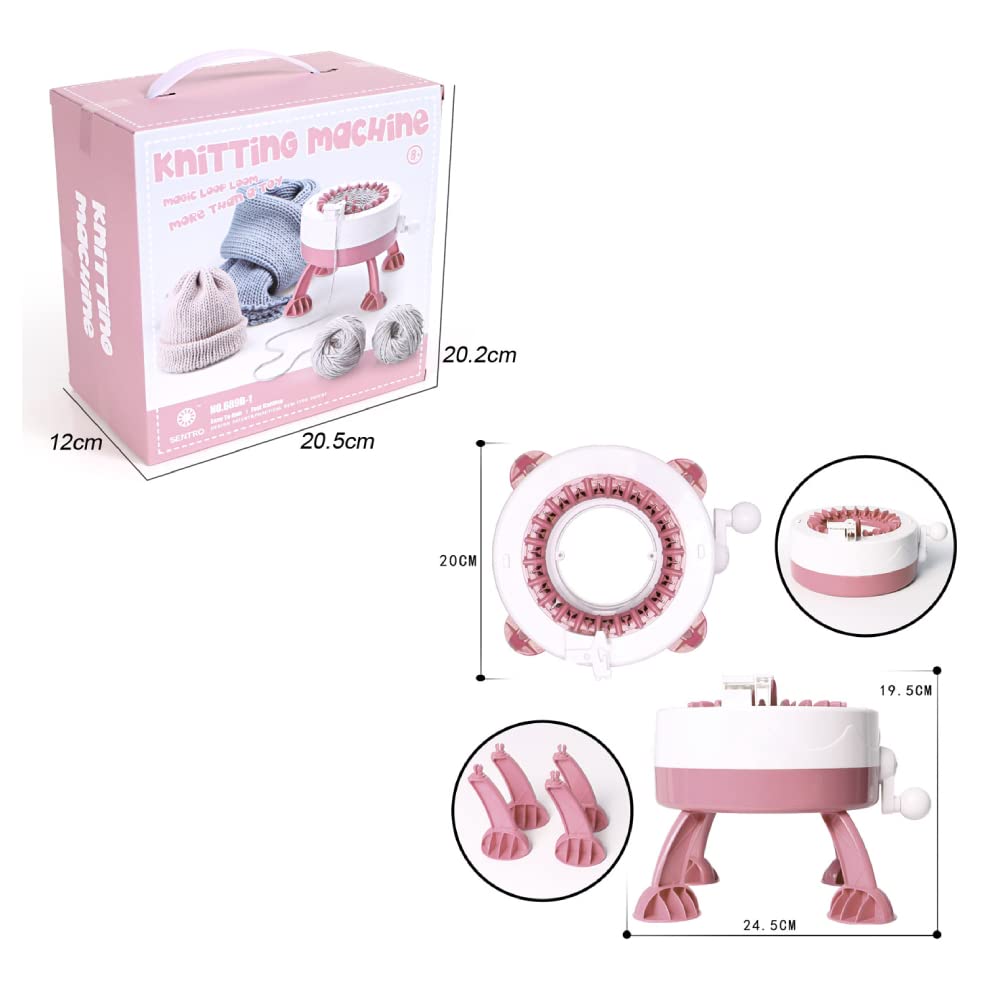 Garosa Macchina per Maglieria per Bambini Telaio per Tessitura Kit per Macchina da Maglieria Rotonda per Calzini Cappello Sciarpa coperte22 Aghi Macchina per Maglieria Knitting Tools & Accessories