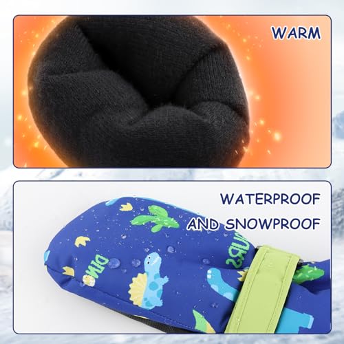 Image of Duoyeree Toddler Winter Gloves, Waterproof Fleece Lined Ski Mittens 1-6Y