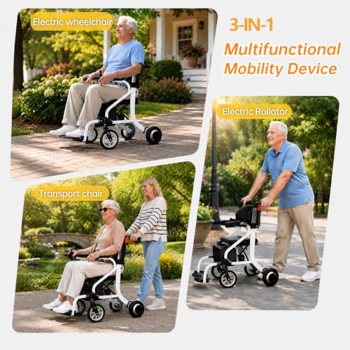 PilotMobi 3-in-1 Electric Walker Wheelchair Combo-No Assembly Required — view 2