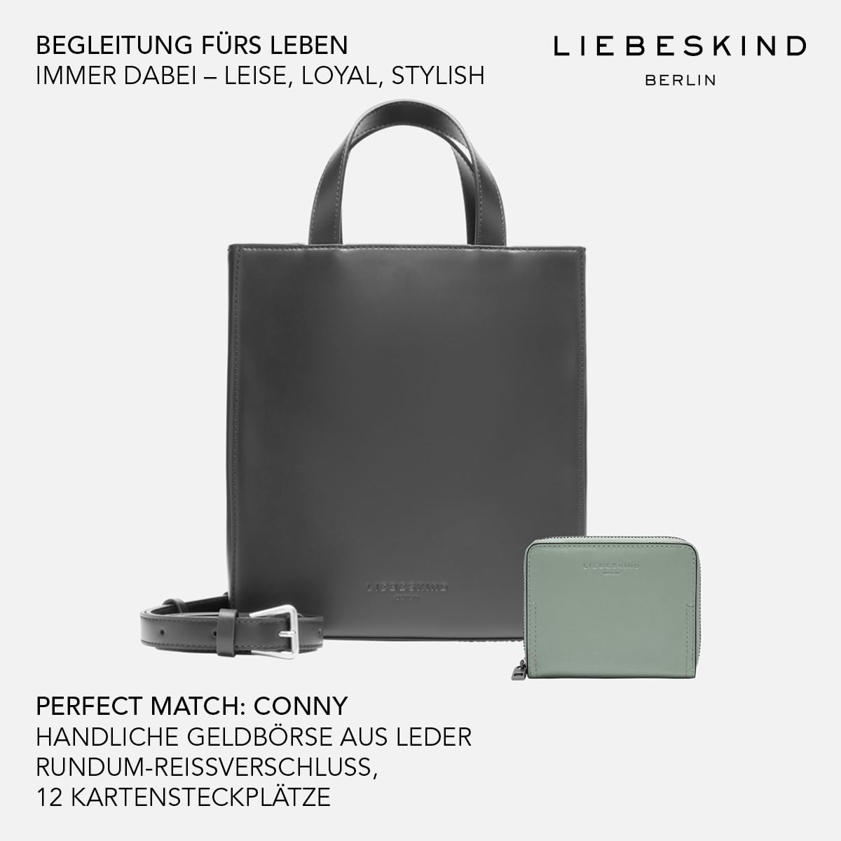 Liebeskind Berlin Damen Tasche „Paper Bag Tote S“ I Cross-Body Tasche Damen aus Leder mit verstellbaren Schulterriemen I Damen-Schultertasche, großzügige Fächer mit Reißverschluss