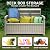 EconoHome 3 Seat Outdoor Storage Bench with Rain Cover - 90 Gallon Capacity - Weatherproof Resin Bench for Patio, Porch, Garden, Yard, Pool Area - Furniture for Pool Accessories, Gardening Tools
