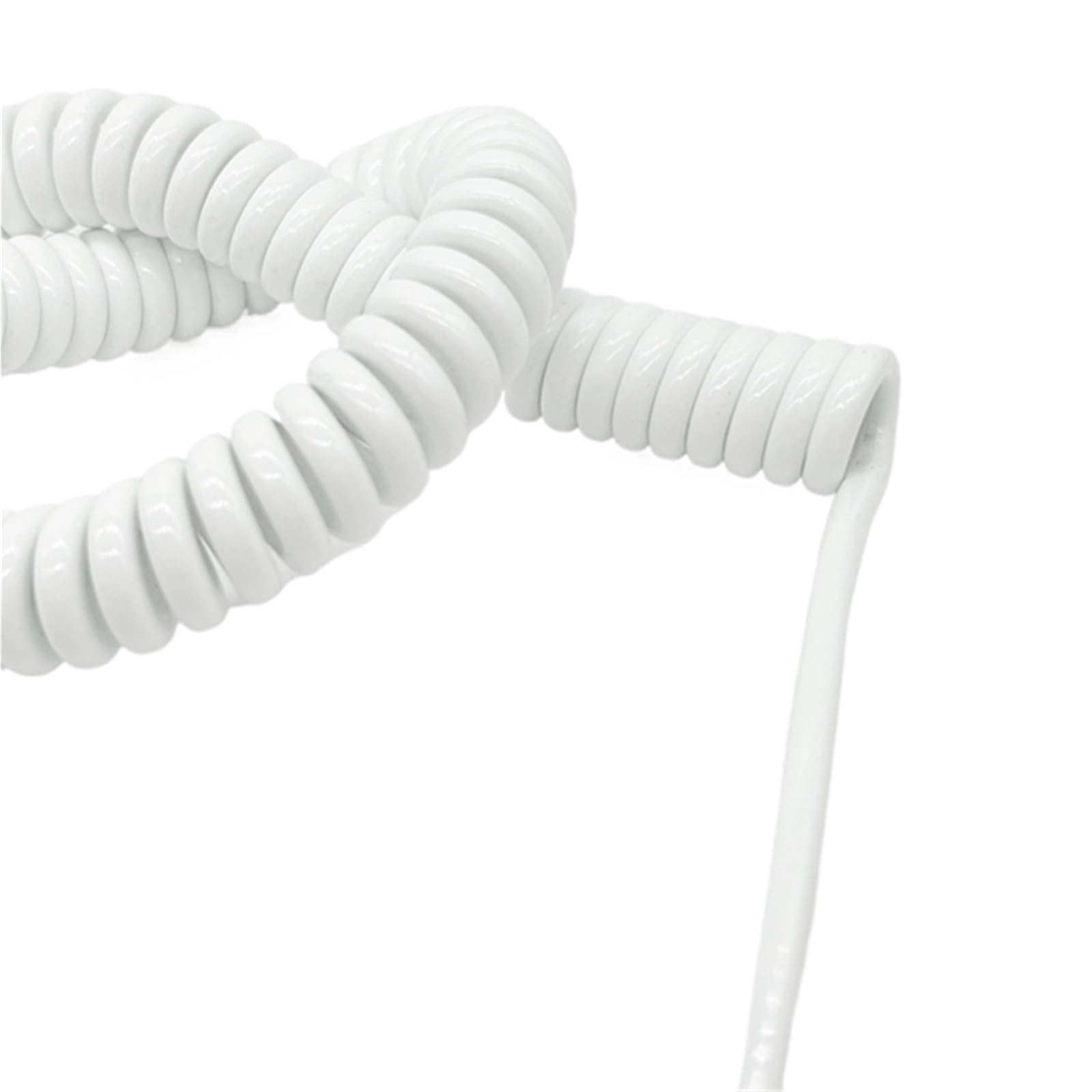Spiralny zwijany kabel zasilający, Zwinięty 4-żyłowy kabel spiralny sprężynowy 15AWG 1,5 mm² PU, rozciągliwy na zimno 1-5 metrów(Stretch 4 Meters)