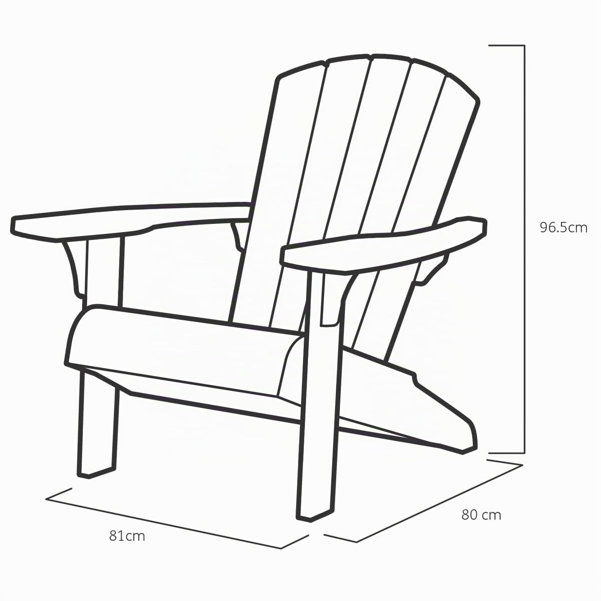 Keter - Fauteuil de Jardin Adirondack Alpine - Antracite Style Bois
