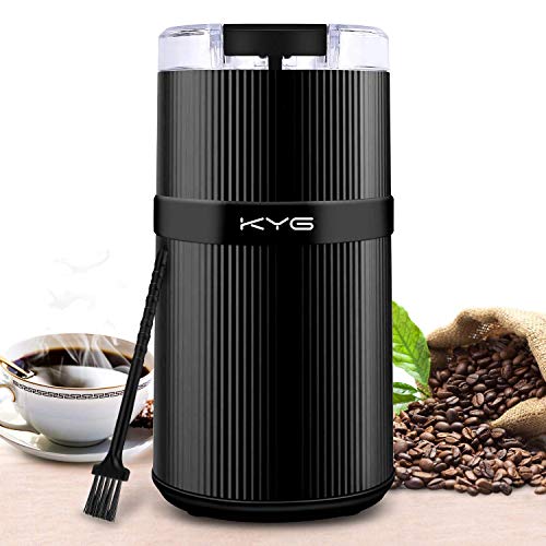 KYG CG-8615A Molinillo de Café Eléctrico con Cuchilla de Acero Inoxidable Tritura Granos de Café Semillas Especias y Nueces Molinillo Fino Rápido 30gr de Capacidad 160W Negro
