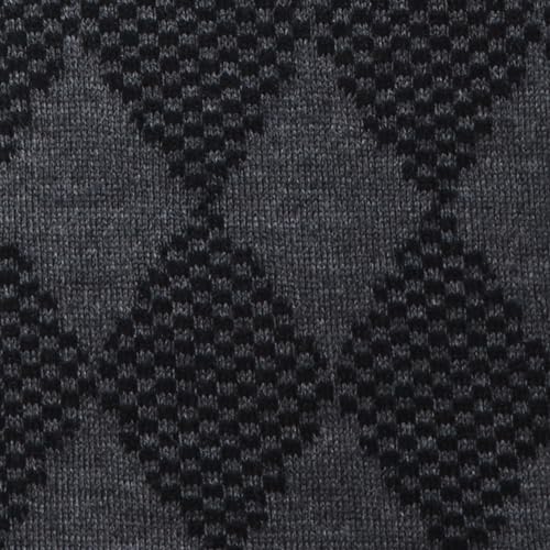 Image of Raymond Men's Regular Fit Acrylic Wool Blend Full Sleeve Round Neck Argyle Pattern Dark Grey Casual Sweater