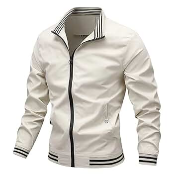 ジャケット・アウター White Overlock Standing Collar Jacket ジャケット・アウター White Overlock Standing Collar Jacket