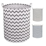 Cesta de lavandería de bonito diseño: muy buen aspecto con diseño moderno en color gris/azul, esta cesta de lavado de ropa es una bonita decoración en tu dormitorio, baño o sala de estar, la tela de la cesta es fuerte, bien forrada en el interior, hecha de tela TC (algodón mezclado de poliéster). Mucho espacio para toda la ropa de tu familia