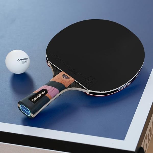 CORNILLEAU - Excell 3000 Carbon - Raquette de ping Pong d'intérieur pour Jouer en compétition Off+, revêtement ITTF 6 étoiles - 2