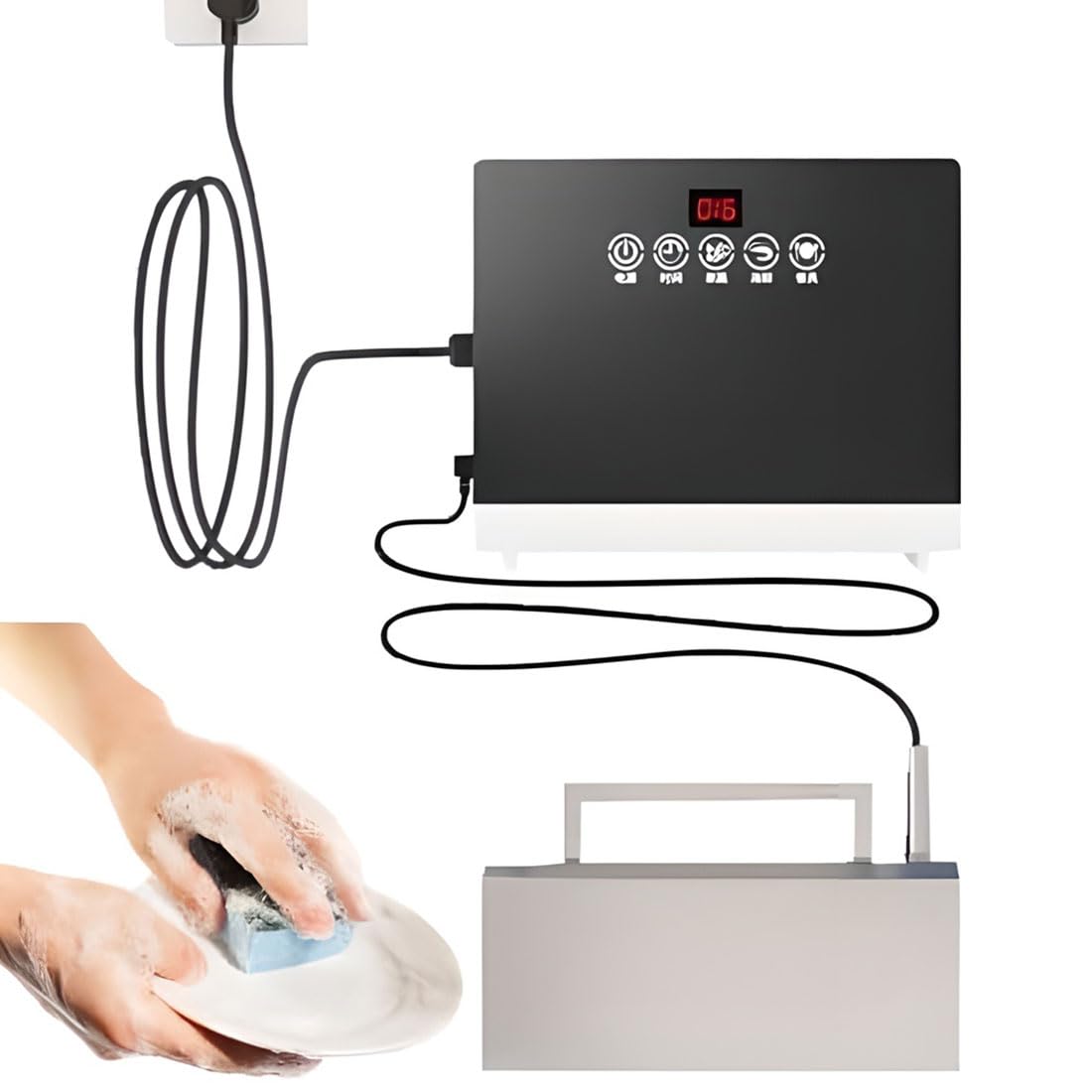 Lave-vaisselle à ultrasons portable, machine multifonction pour nettoyer efficacement la vaisselle et les légumes, sans installation, usage domestique