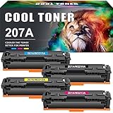 Cool Toner Compatibile 4-Pack 207A Cartuccia di Toner di Ricambio per 207A 207X W2210A W2211A W2212A W2213A MFP M283fdw Toner