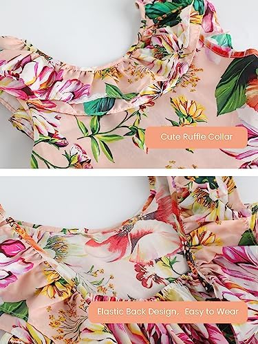 ALLOVIN Toddler Girl's Cotton Rose Floral Summer Dress Kids Sleeveless A-Line Casual Swing Beach Sundress 4 51MCt2Y3G2L. AC